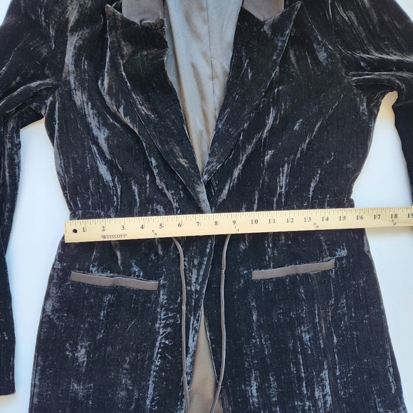 Good American Velvet Blazer Waist Drawcord Black Medium - Picture 12 of 16